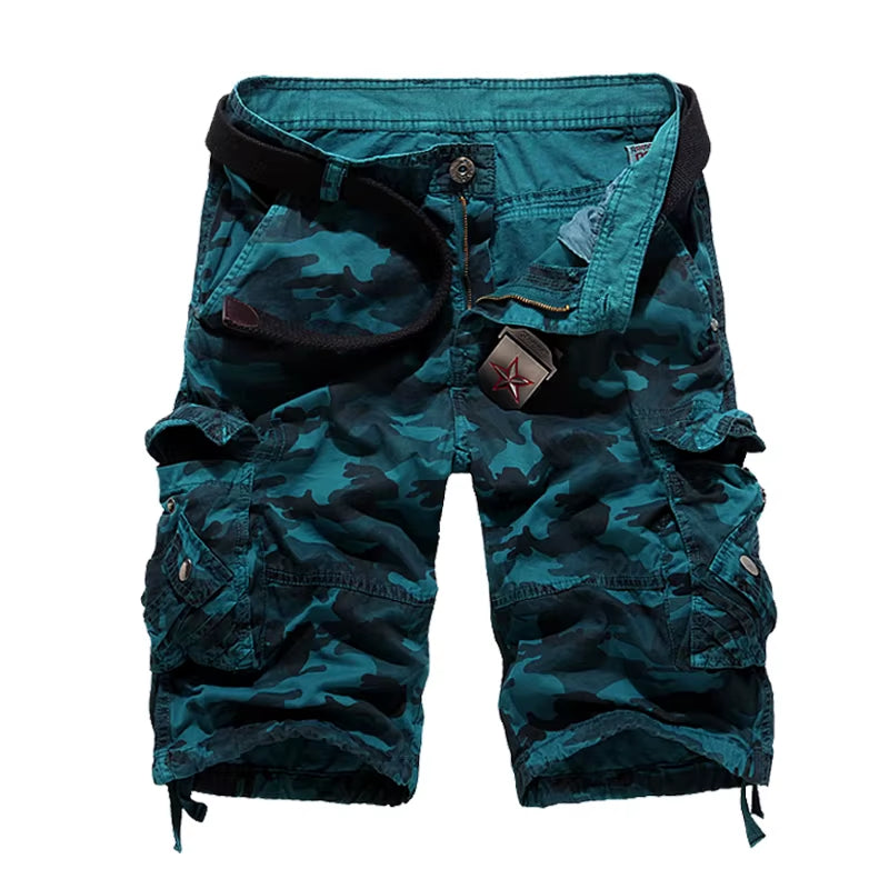 Camouflage Loose Cargo Shorts Men 2025 Summer Military Camo Short Pants Homme Cargo Shorts US Size