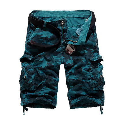 Camouflage Loose Cargo Shorts Men 2025 Summer Military Camo Short Pants Homme Cargo Shorts US Size