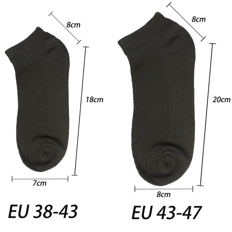 6 Pairs Breathable Men'S Socks Short Ankle Elastic Solid Color Mesh High Quality Business Unisex Sokken plus Size EU38-47