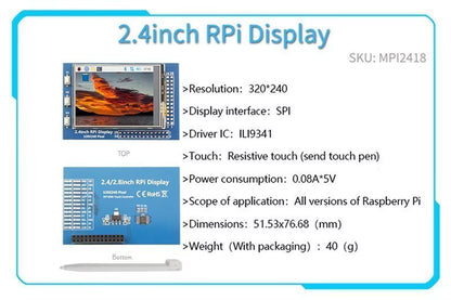 2.4/2.8/3.2/3.5/5/7/10.1 Inch Touch LCD Display Module Support for Raspberry Pi 3B+ 4 B