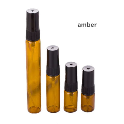5Pcs/Pack 2ML 3ML 5ML 10ML Clear Mini Perfume Glass Bottle Empty Cosmetics Bottle Sample Test Tube Thin Glass Vials Amber