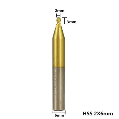 1Pc 6Mm Shank Titanium Coated Key Cutting Machine End Milling Cutter 1/1.5/2.0/2.5/3.0/4.0/5.0Mm Vertical Key Machine