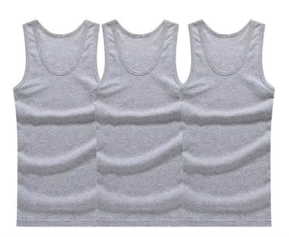 3Pcs/Lot Cotton Mens Underwear Sleeveless Tank Top Solid Muscle Vest Undershirts O-Neck Gymclothing T-Shirt Men'S Vest