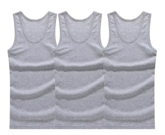 3Pcs/Lot Cotton Mens Underwear Sleeveless Tank Top Solid Muscle Vest Undershirts O-Neck Gymclothing T-Shirt Men'S Vest