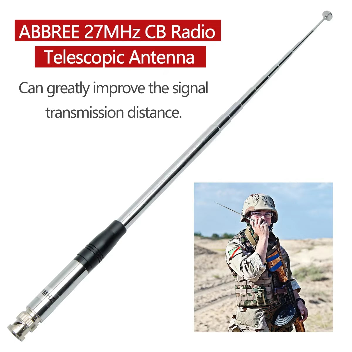 27Mhz Sma-Female/Sma-Male/Bnc Handheld Telescopic CB Antenna for Quansheng UV-K5 UV-K5(8) Baofeng UV-K61 Walkie Talkie