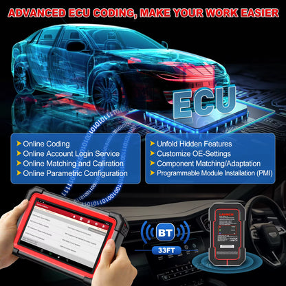 CRP919E BT OBD2 Scanner CAN FD DOIP FCA Full System Car Diagnostic Tools ECU Coding Bidirectional Control 31+ Service