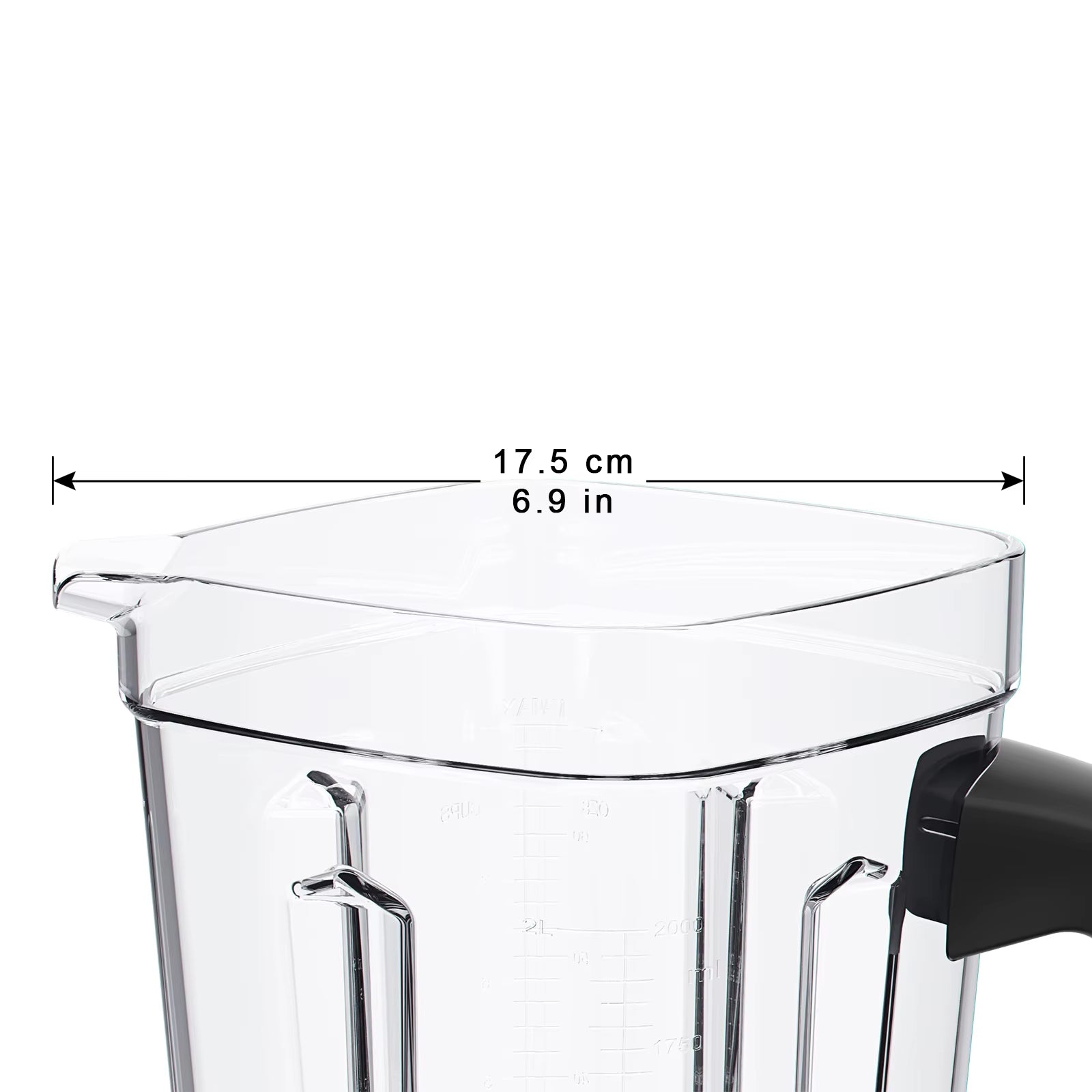 T5200 Blender Mixer Spare Parts 2L Square Container Jar Jug Pitcher Cup Bottom with Serrated Smoothies Blades Lid BPA FREE