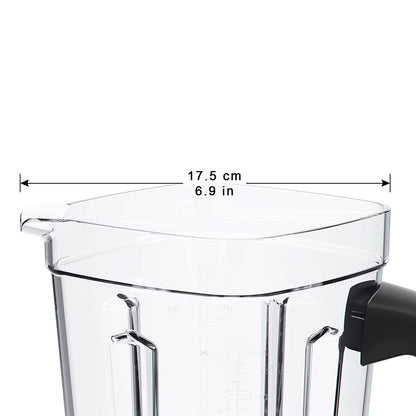 T5200 Blender Mixer Spare Parts 2L Square Container Jar Jug Pitcher Cup Bottom with Serrated Smoothies Blades Lid BPA FREE