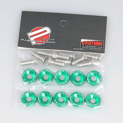 Leosport-10 Pcs/Pack JDM Style Aluminum Fender Washers and Bolt for Honda Civic Integra RSX EK EG DC