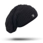 New True Letter Winter Hat Long Size Knitted Cap High Quality Casual Beanies for Men & Women Solid Bonnet Cap