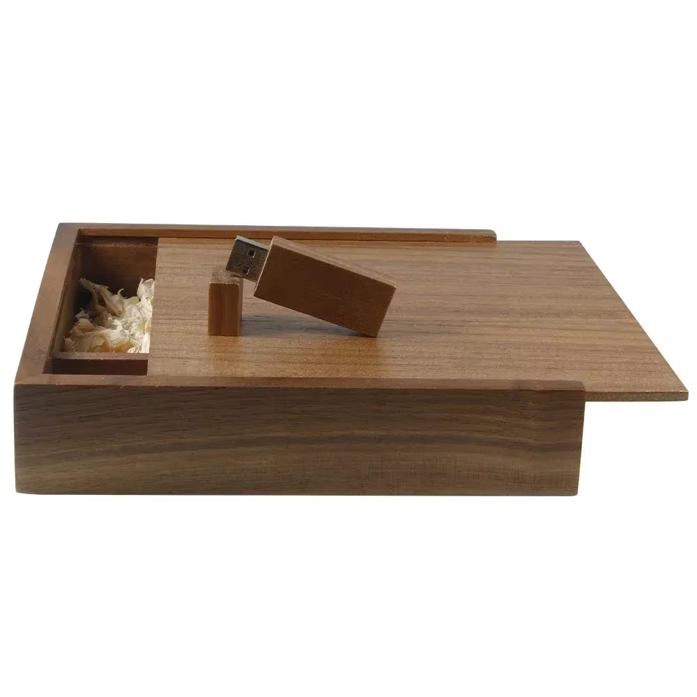 (1 PCS Free LOGO) Photo Unique Album Walnut Wood Usb+Box Pendrive USB Flash Drive 8GB 16GB 32GB 64GB 128GB Photography