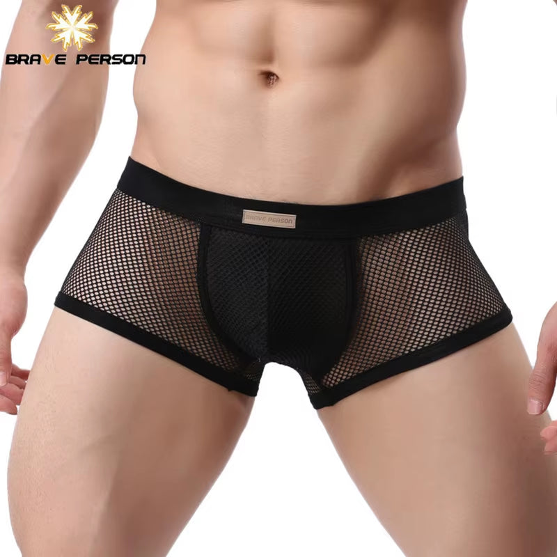 Underwear Men'S Boxers Breathable Mesh Hollow Boxer Shorts Sexy Underwear Panties Transparent Men Boxers B1150