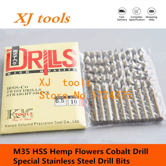 M35 10Pcs 1.0Mm-8.5Mm HSS Hemp Flowers Cobalt Drill Special Stainless Steel Drill Bits (1Mm/2Mm/3Mm/4Mm/5Mm/6Mm/7Mm/8Mm)