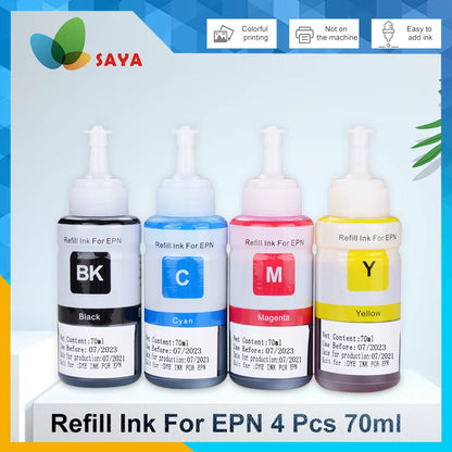 664 Refill Dye Ink for  L100 L110 L210 L120 L220 L310 L355 L362 L366 L365 L380 L486 L800 L805 L810 ET-2650 Printer 4 Colors