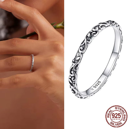 Hot Sale 100% 925 Sterling Silver Styles Stackable Ring Party Finger Wedding Rings for Women Original Fashion Jewelry Gift