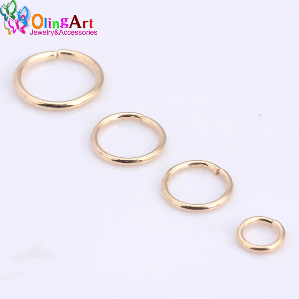 KC Gold Jump Ring 6Mm/9Mm/10Mm/12Mm Link Loop Mixed Size DIY Jewelry Making Connector Wire Diameter 1.0MM