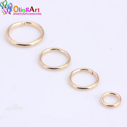 KC Gold Jump Ring 6Mm/9Mm/10Mm/12Mm Link Loop Mixed Size DIY Jewelry Making Connector Wire Diameter 1.0MM
