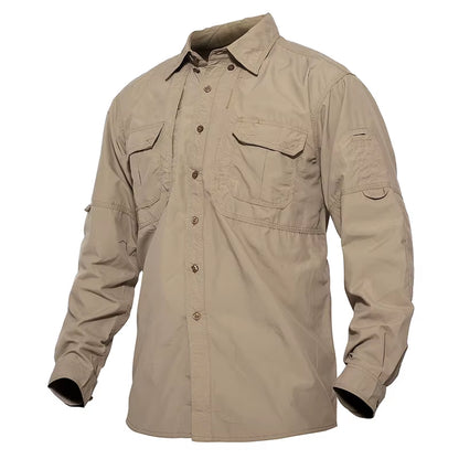 Mens Long Sleeve Shirts Summer Lightweight Quick Drying Shirt Hiking Nylon Shirts Long Sleeve Outdoor Work Cargo Shirts