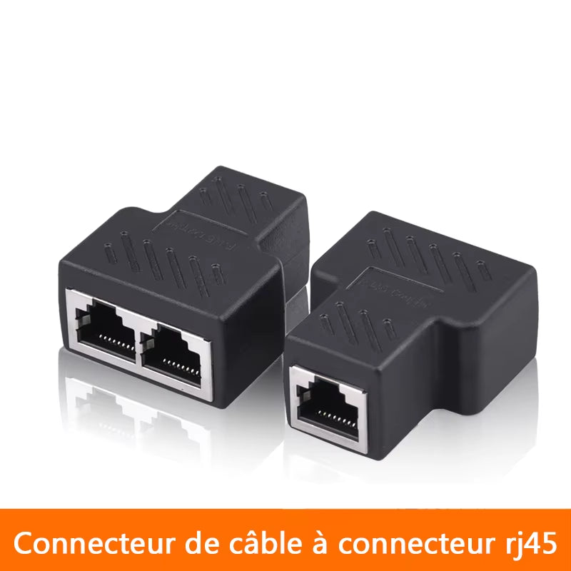 1 to 2 Ways Network LAN Cable Ethernet Female Cat6 RJ45 Splitter Connector Adapter UTP Cat7 5E Conector Switch Adapters Coupler