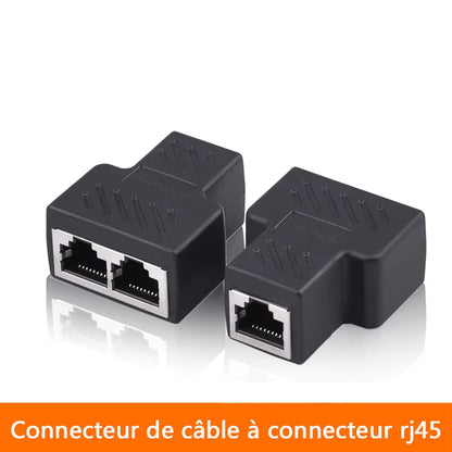 1 to 2 Ways Network LAN Cable Ethernet Female Cat6 RJ45 Splitter Connector Adapter UTP Cat7 5E Conector Switch Adapters Coupler