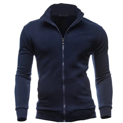 2025 Brand New Men'S No Hoodies Sweatshirts Zipper Stand Collar Men Sweatshirts for Male No Hooded Sweatshirt Man Pullover