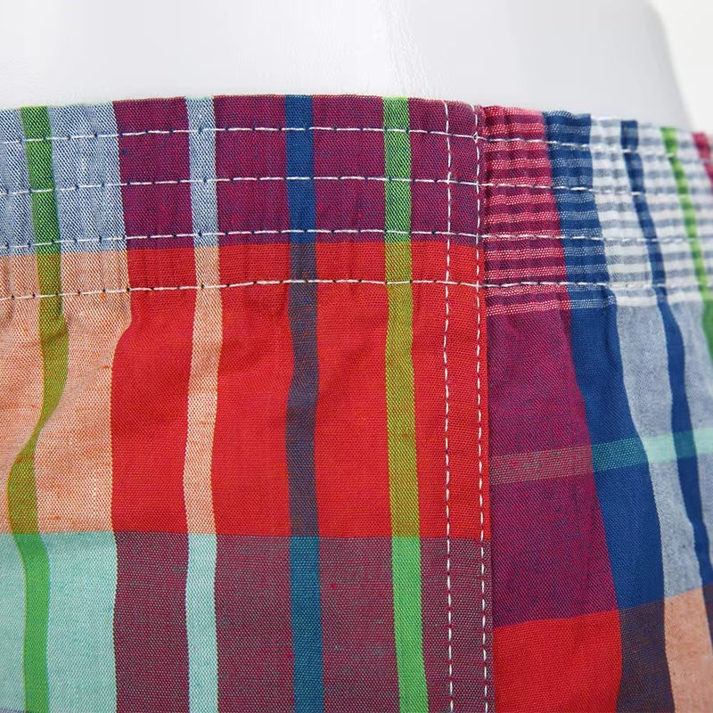 4PCS Mens Underwear Boxers Loose Shorts Men'S Panties Cotton the Large Plaid Arrow Pants plus Size Classic Basics Plaid