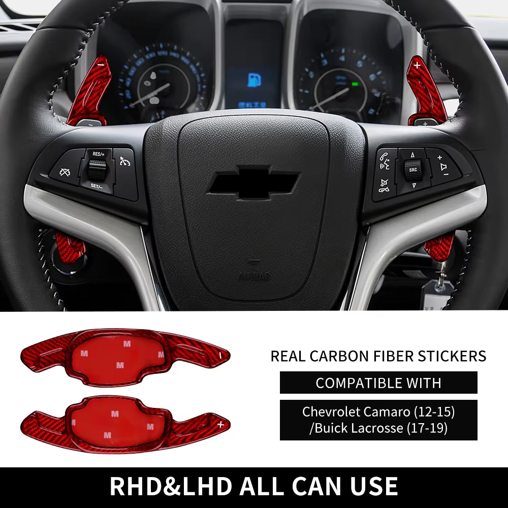 Carbon Fiber Car Steering Wheel Shifter Paddle Suitable for Chevrolet Camaro Corvette C7 2016 2017 2018 2019 Car Accessories