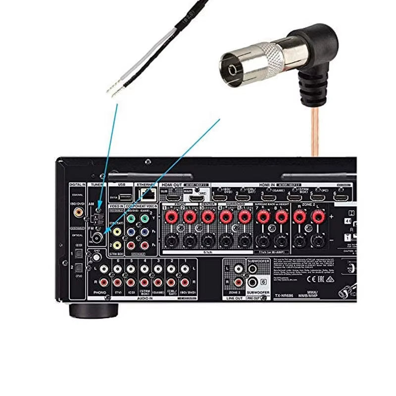 FM Antenna FM Dipole Antenna 75 Ohm Indoor FM Radio Antenna AM Loop Antennas for Car Radio Music Equipment Home Stereo Receiver