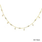 925 Sterling Silver Clear CZ Station Multi Charm Choker Fashion Delicate Dainty Disco Dots Drip Drop Pendant Necklace for Women