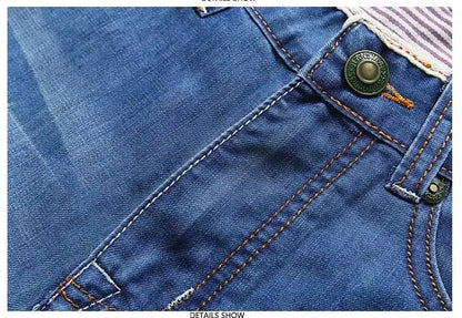 Summer Thin Denim Shorts for Men Good Quality Shorts Jeans Men Cotton Solid Straight Jeans Shorts Male Blue Casual Jeans Size 40