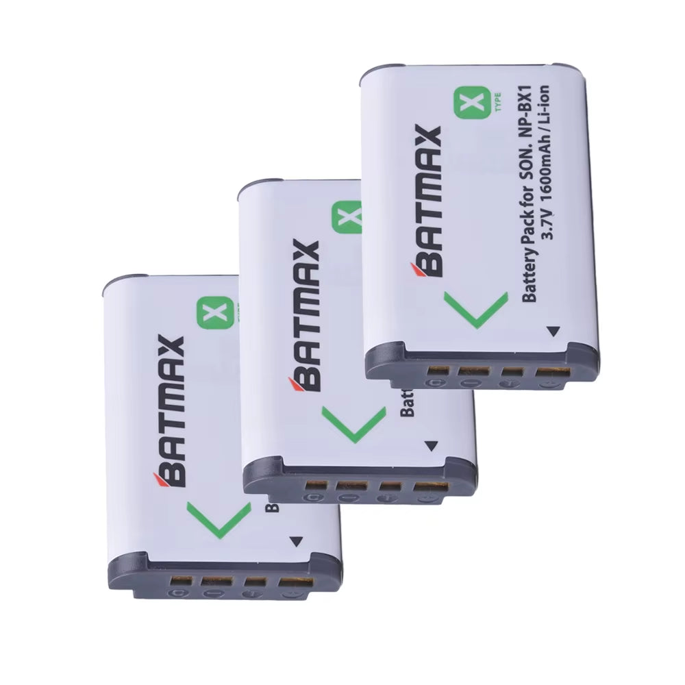 NP-BX1 Np Bx1 Battery + 3 Slots LCD Charger for Sony DSC-RX100 DSC-WX500 IV HX300 WX300 HDR-AS15 X3000R MV1 AS30V HDR-AS300