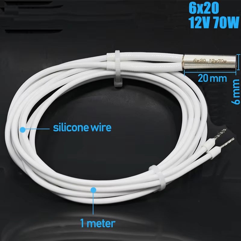 6X16 6X20 6X30Mm Ceramic Cartridge Heater 12V 24V 40W 50W 60W 70W for CNC 3D Printer Print Head Hotend J-Head