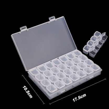 1Pcs Square Transparent Plastic Storage Box Case 10/24 Slot Adjustable for Pills Jewelry Beads Earring Case Organizer