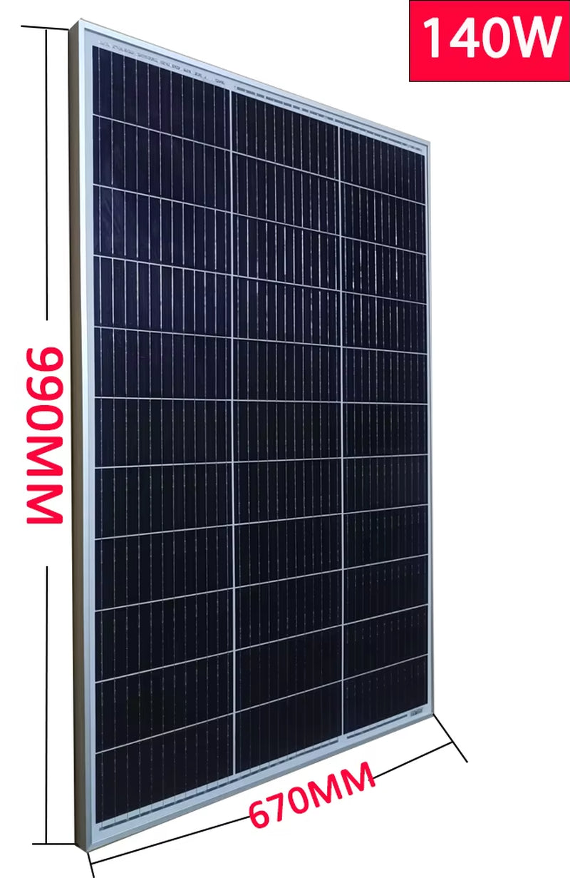 Solar Panel 100W 120W140W 160W 18V Rigid Solar Panel 25 Year Photovoltaic Monocrystalline Cell 12V Battery Charge