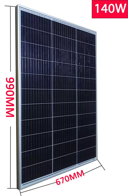 Solar Panel 100W 120W140W 160W 18V Rigid Solar Panel 25 Year Photovoltaic Monocrystalline Cell 12V Battery Charge