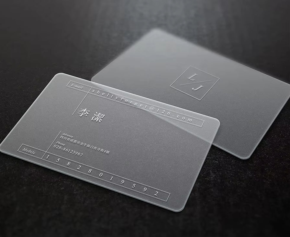 50Pcs Transparent Blank Card PVC Fine Matte Plastic Material Waterproof Card 85.5*54Mm Use for Business Card Printing