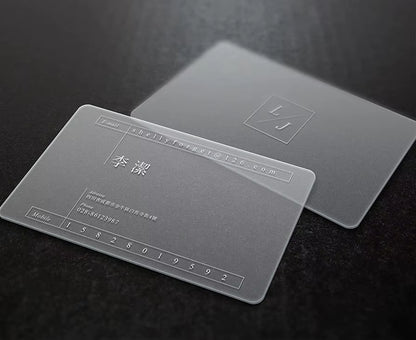 50Pcs Transparent Blank Card PVC Fine Matte Plastic Material Waterproof Card 85.5*54Mm Use for Business Card Printing