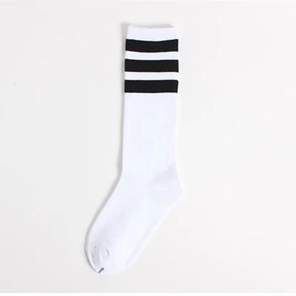 New Men/Women 3 Three Stripes Cotton Socks Retro Old School Hiphop Skate Long Short Meias Harajuku White Black Winter Cool