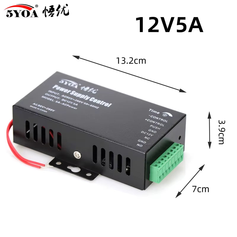 Access Control Power Supplier Transformer DC 12V 3A Door System Switch AC 110~240V Delay Time Max 15S High Quality Control
