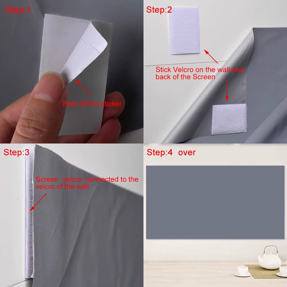 High Brightness Reflective Projector Screen 60 100 130 Inch 16:9 Fabric Cloth Projection Screen for Espon Benq HY300 Home Beamer