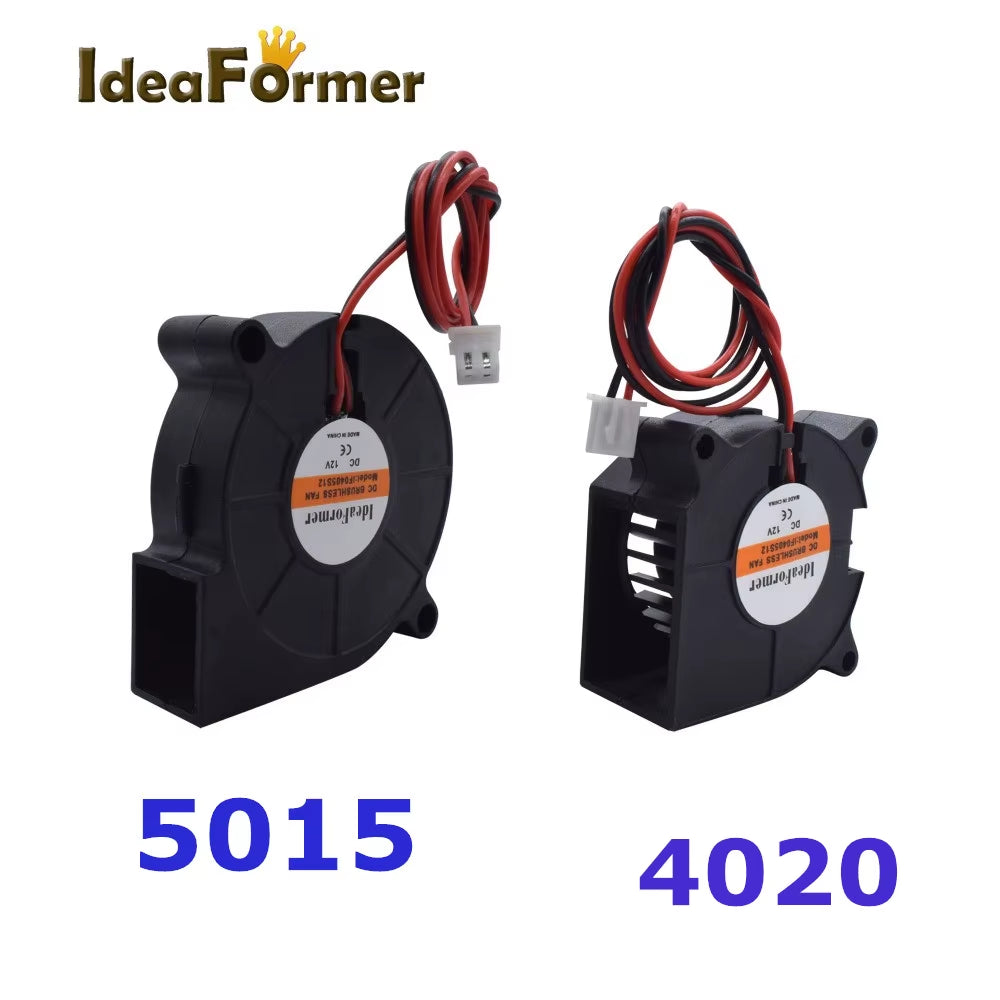 1 Pcs 4020/5015 Blower Turbo Cooling Fan Brushless DC 12V&24V 3D Printer with 2Pin Dupont Wire Cooler 30Cm Wire for J-Head
