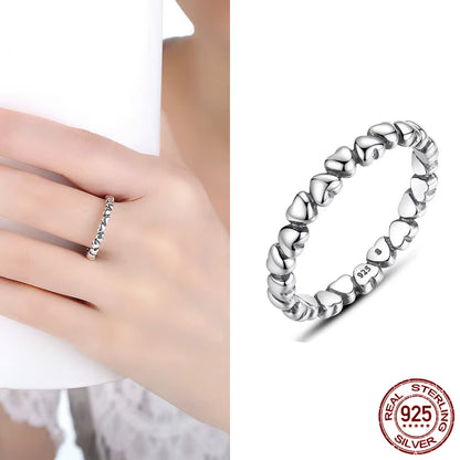 Hot Sale 100% 925 Sterling Silver Styles Stackable Ring Party Finger Wedding Rings for Women Original Fashion Jewelry Gift