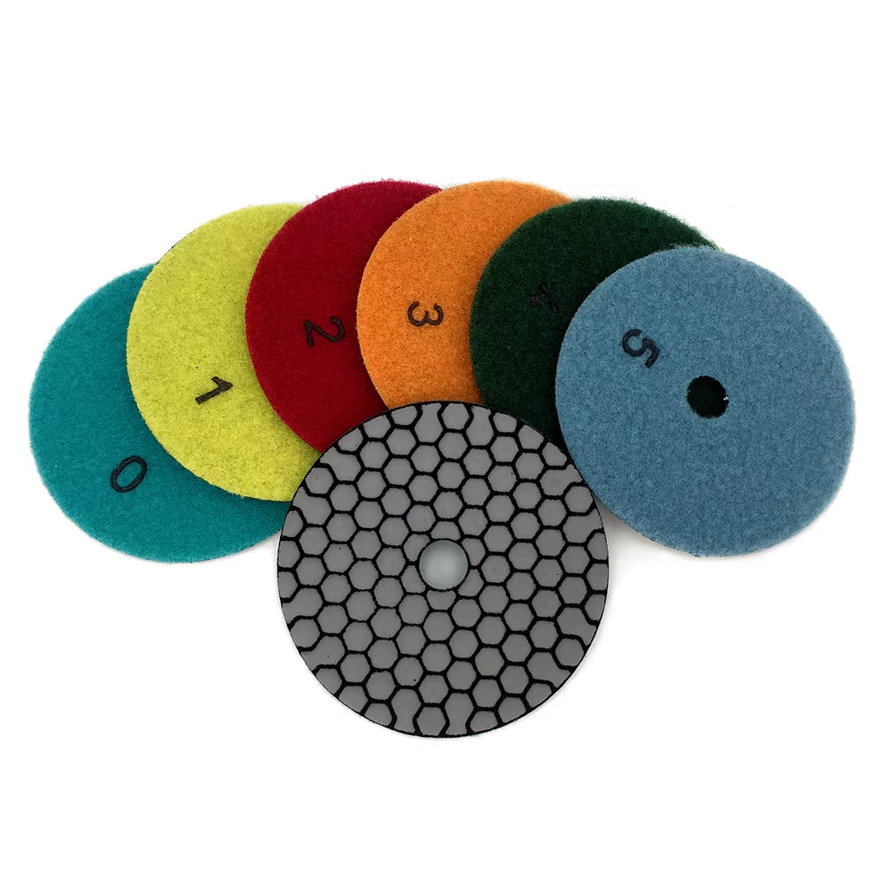6 Pcs 100Mm Dry Polishing Pad 4 Inch Sharp Type Diamond Polishing Pads for Granite Marble Sanding Disc Stone
