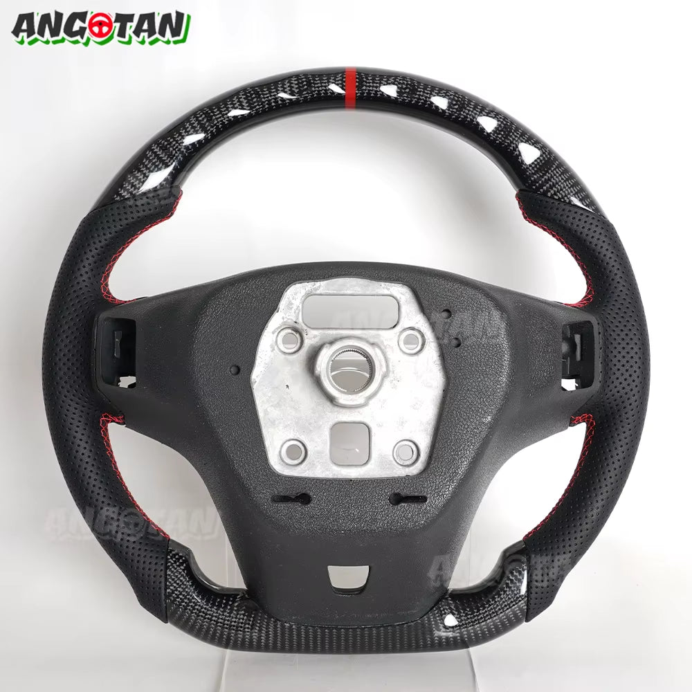 Car Steering Wheel Fit for Chevrolet Camaro 2012 2013 2014 2015 Customized Carbon Fiber Steering Wheel Perforated Leather