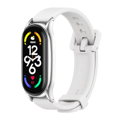 Strap for Mi Band 10 9 8 7 6 5 4 3 Bracelet Silicone Wristband for Xiaomi Mi Band 8 Metal Strap for Mi Band 7 Watchband Leather