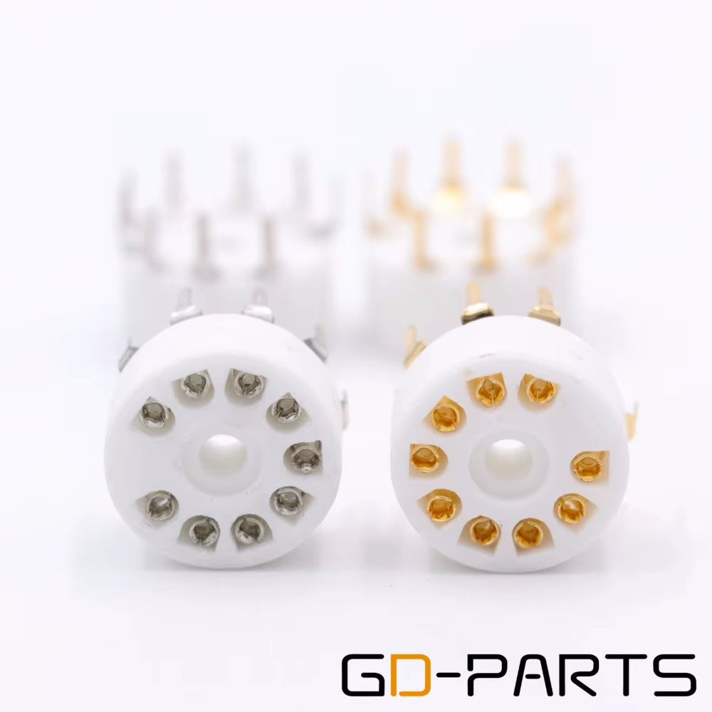 10PCS Ceramic 9Pin B9A PCB MOUNT Tube Socket for 12AX7 12AT7 12AU7 6DJ8 ECC82 5670 6922 Hifi Audio Vintage AMP DIY