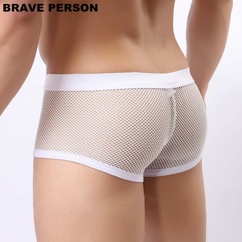 Underwear Men'S Boxers Breathable Mesh Hollow Boxer Shorts Sexy Underwear Panties Transparent Men Boxers B1150
