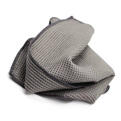 2PC Car Wash Towel Glass Cleaning Water Drying Microfiber Window Clean Wipe Auto Detailing Waffle Weave for Kitchen Bath 40*40Cm