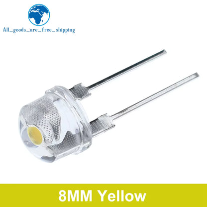 10/30PCS NEW F8 8Mm 0.5W 3.0-3.2V Straw Hat LED White Super Bright LED Lamp Wide Angle Transparent LED Lamp Strawhat LED