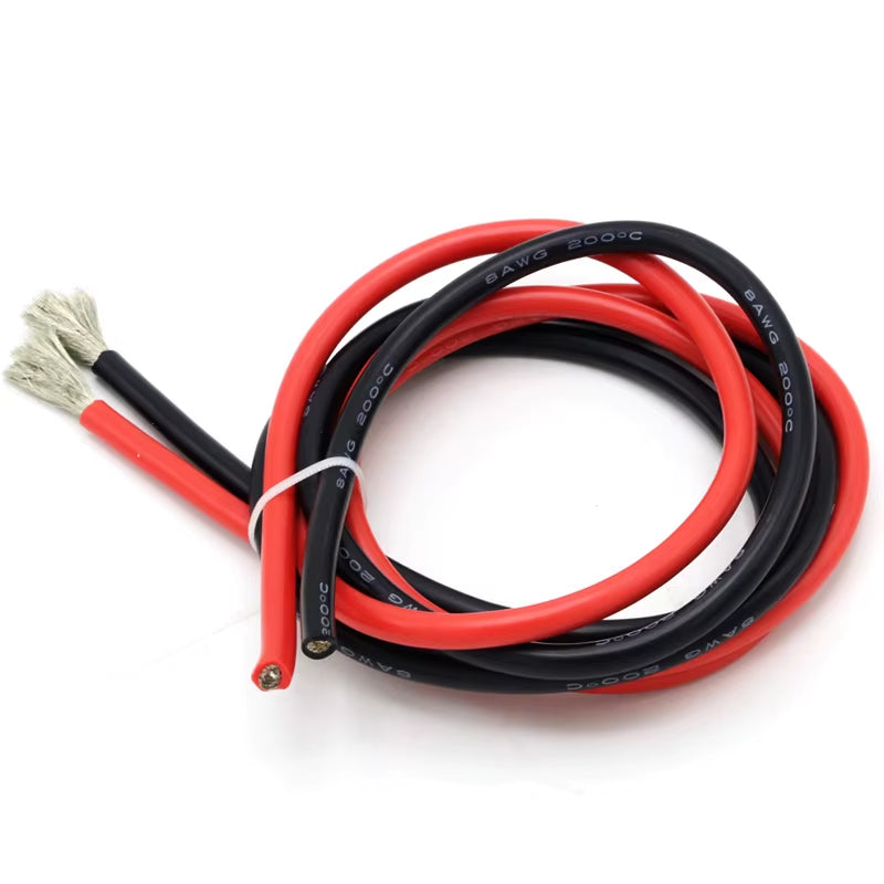 10 Meter/Lot High Quality Wire Silicone 10 12 14 16 18 20 22 24 26 28 30AWG 5M Red and 5M Black Color